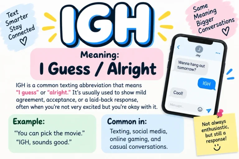 What Does IGH Mean in Text